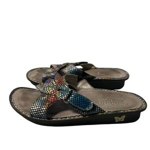 Alegria by PG Lite‎ Women's Slip On Sandals Butterfly Print Leather Sz 37